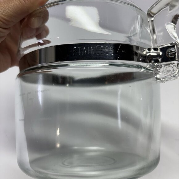 Vintage PYREX Glass Coffee Pot Replacement Pot Only Stainless Band 7756 POT ONLY - Picture 5 of 10